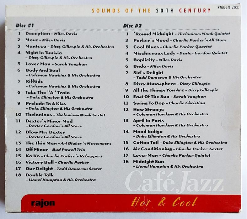 Cafe Jazz Hot & Cool 2CD Box 2001r Miles Davis Charlie Parker
