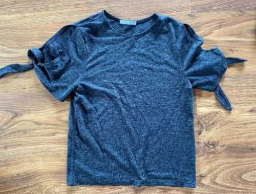 ZARA 36 bluzka krótki rękaw kokardy