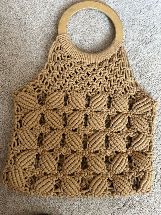 Сумка макраме кемел | ручна робота | пляжна, літня, плетена