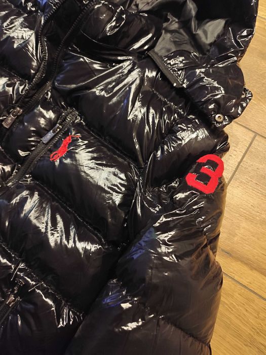 Nowa męska kurtka zimowa puchowa Polo Ralph Lauren M/L czarna połysk