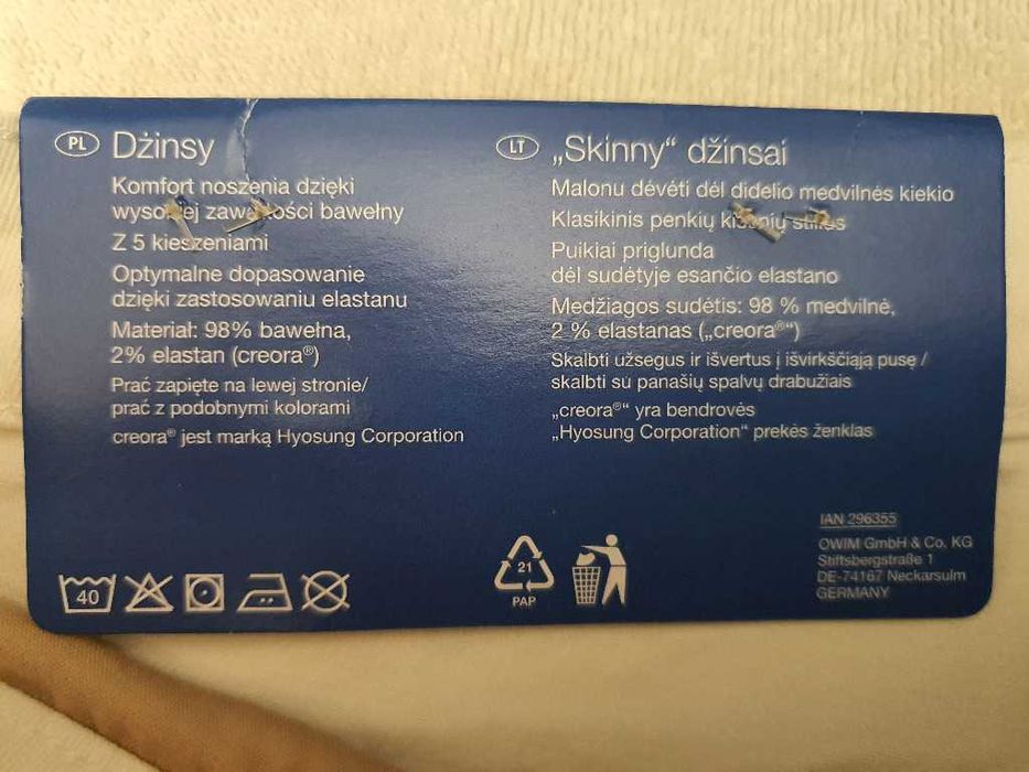 Piękne spodnie damskie ESMARA rozmiar EUR 34 - kolor biały, NOWE