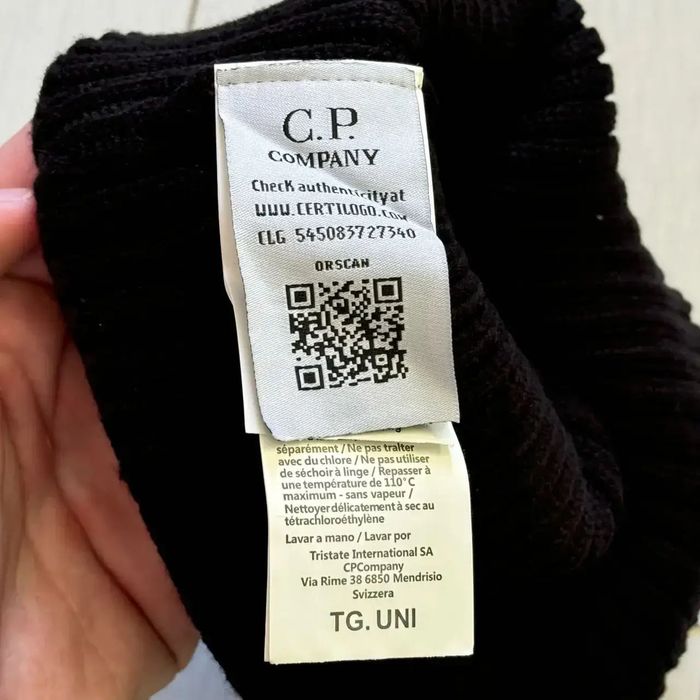 Шапка C.P. Company: Чорна, Сіра , з однією лінзою, One size