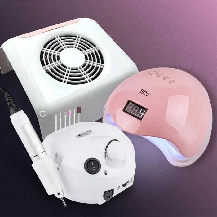 Набір для манікюру: лампа SUN 5 + фрезер ZS-601 + витяжка манікюрна