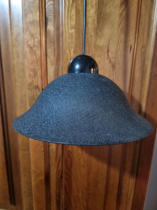 Lampa sufitowa, czarne, grube szkło