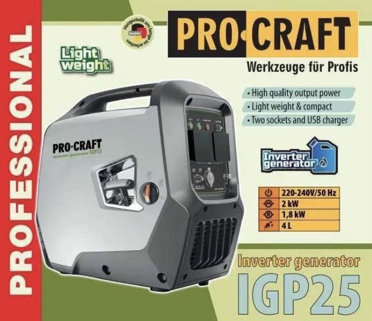 Инверторный бензиновый генератор Procraft IGP25