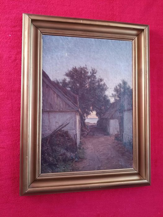 Stary obraz na płótnie sygnowany