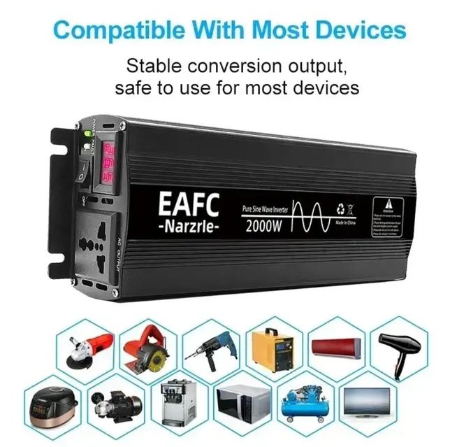 Инвертор EAFC 2000W. 12 на 220V.Чистый синус.