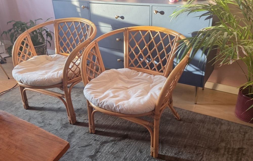 para foteli rattanowych / vintage / boho / retro