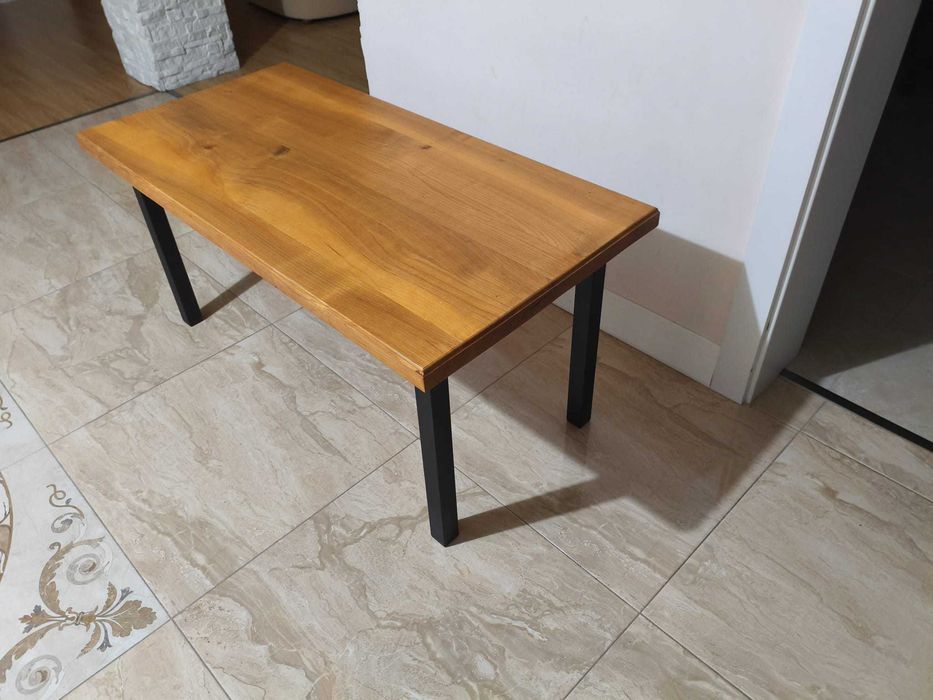 Solidny Stolik Kawowy LOFT | Gruby Blat 4cm | 115x57 | Industrialny