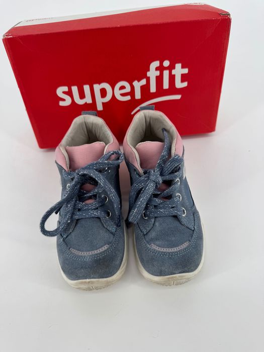 Superfit buciki dziewczęce niebieskie różowe 26 wygodne skórzane
