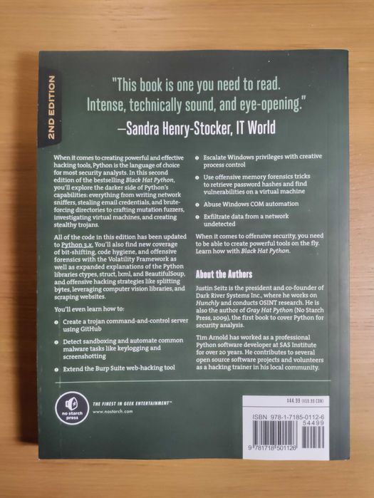 Livro - "Black Hat Python - Python Programming for Hackers"