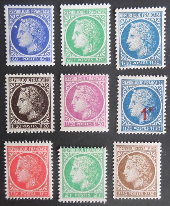 Selos França 1944/1945- Coleção clássicos NOVOS s/ charneira soberbos