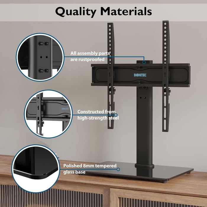 BONTEC ST10-1 stojak uchwyt obrotowy TV 26-55" do 45kg VESA szklany