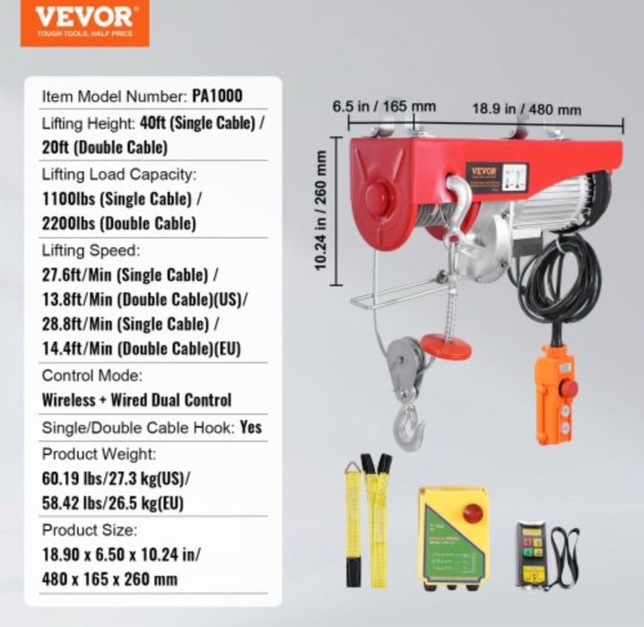 Guincho Vevor 1000kgs