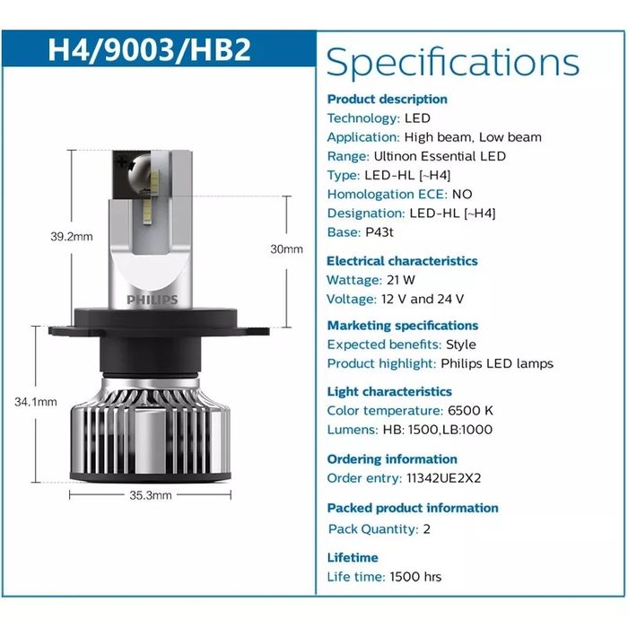 Philips led лампи H4 H7