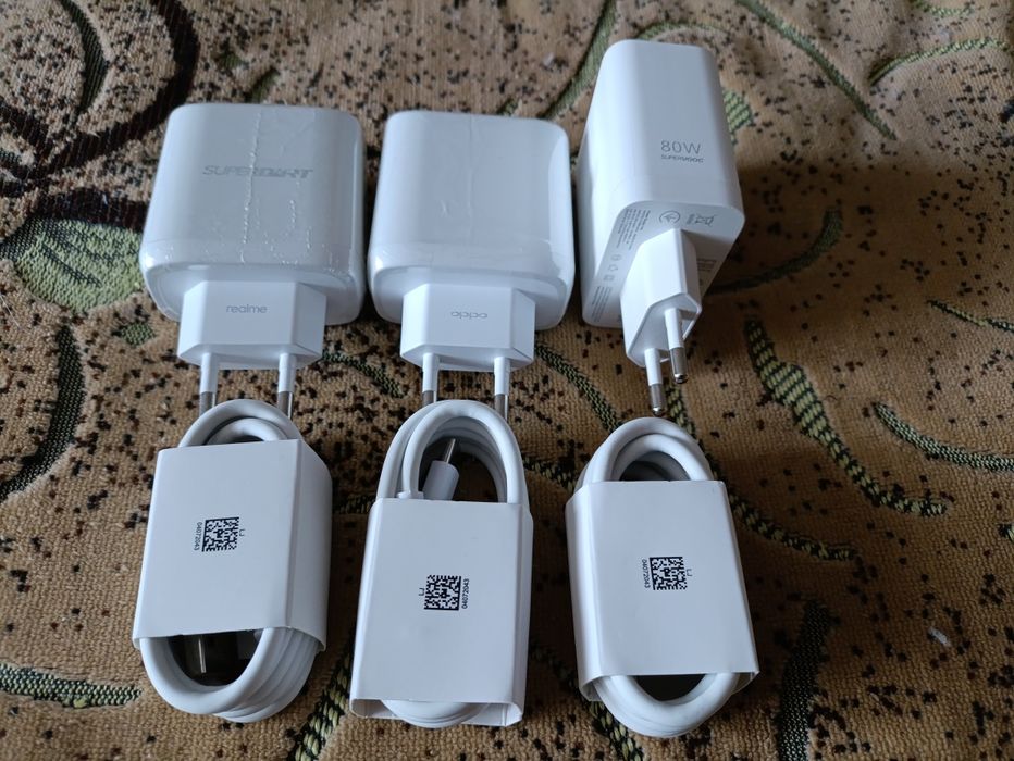 Зярядка на Samsung 45w, Honor 100w, Oppo, Realme. Кабелі до зарядок