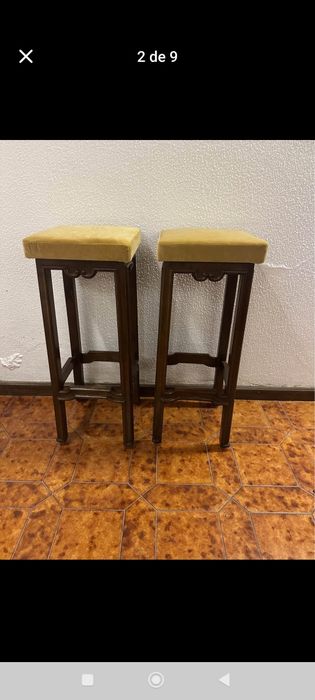 Par de bancos altos de bar - Vintage