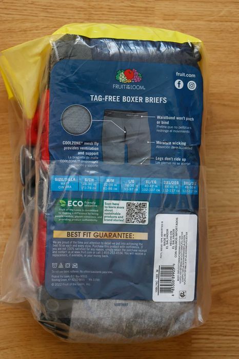 Fruit of the Loom Bokserki męskie Coolzone 10-pak - rozm. M