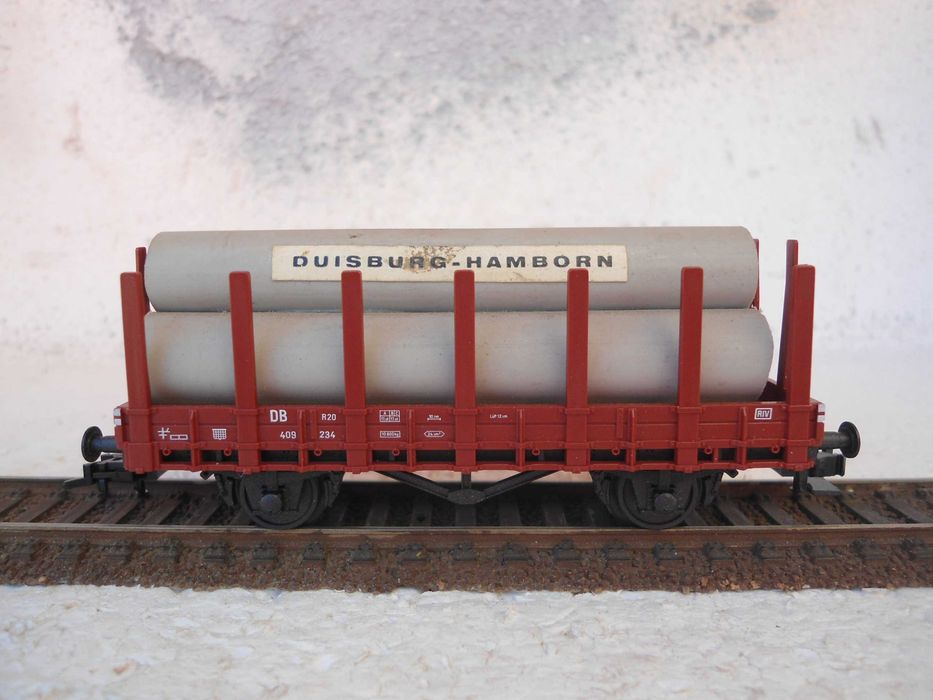 1:87 Fleischmann Carruagem mercadorias porta tubos comboio
