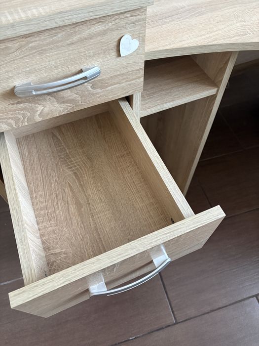 Biurko narożne komputerowe z szafką i szufladami