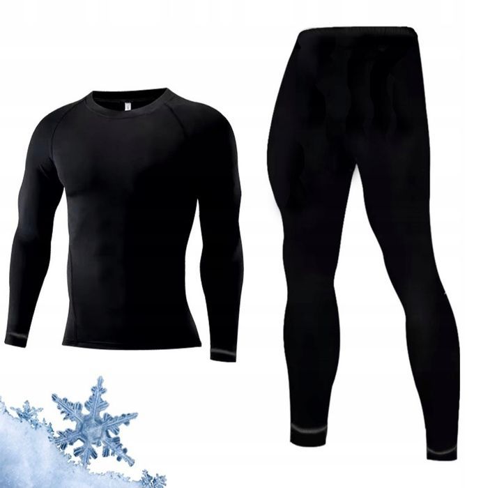 Nowy czarny komplet odzież termoaktywna  rozmiar M