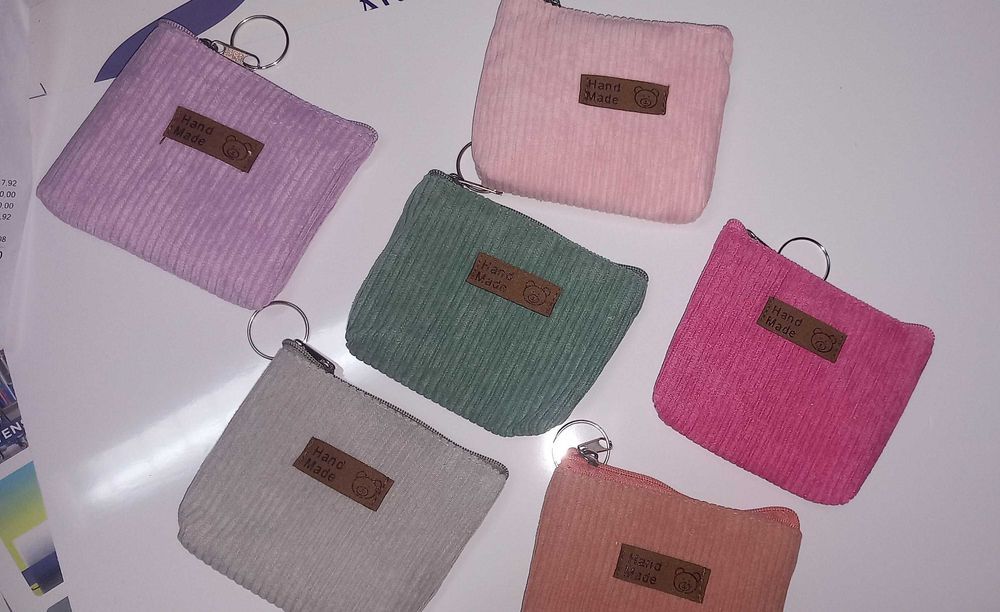 6 Porta moedas de bombazine com chaveiro