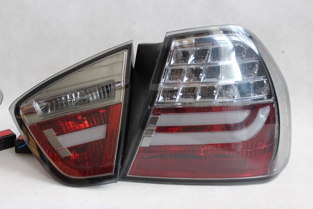 Lampy światła tył tylne BMW E90 05-08 Przedlift SEDAN BLACK SMOKE LED BAR NEON IGŁA