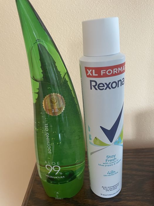 Zel aloesowy i dezodorant rexona