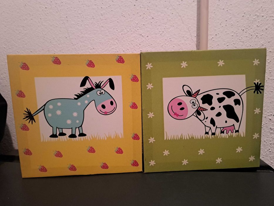 2 quadros decorativos animais
