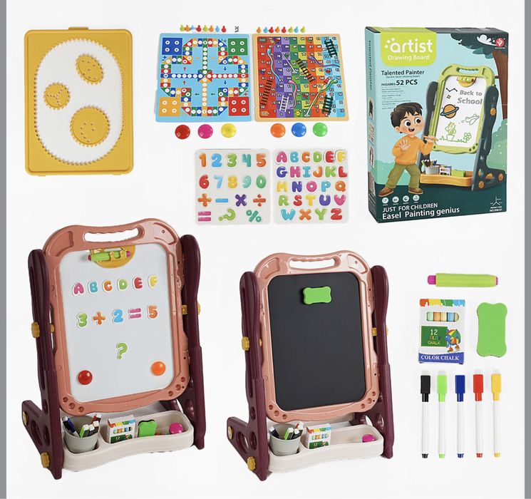 Мольберт дитячий 050-52 двосторонній крейда маркери магніти