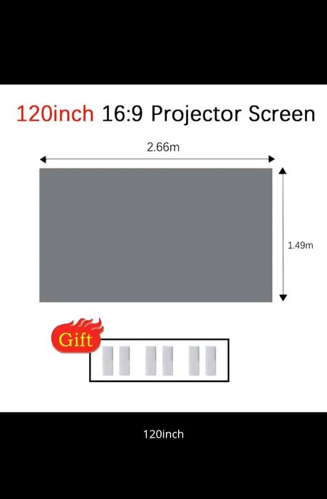 Ekran projekcyjny 120cali antyrefleksyjny
