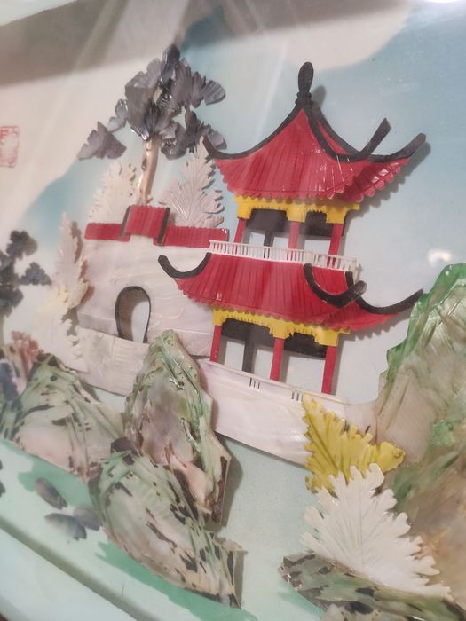 Картина-панно,старый Китай,редкость,винтаж.