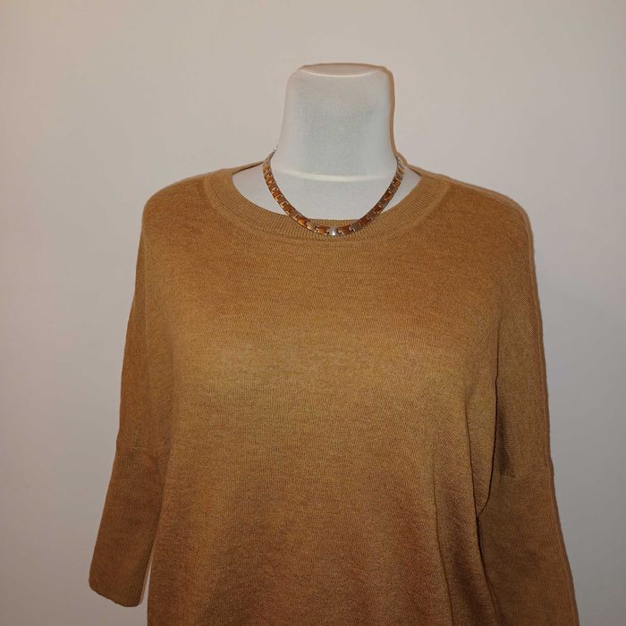 ANTHROPOLOGIE sweter pudełkowy z wełny super fason i kolor dla M/L