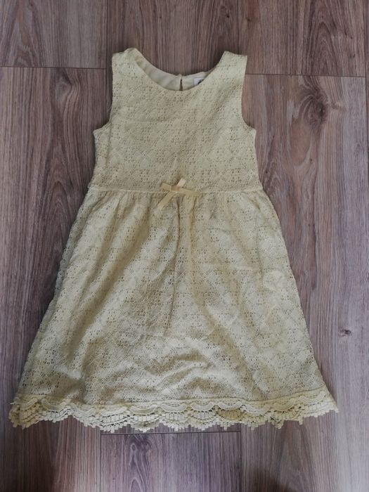 Sukienka koronkowa wizytowa H&M róż 134/140