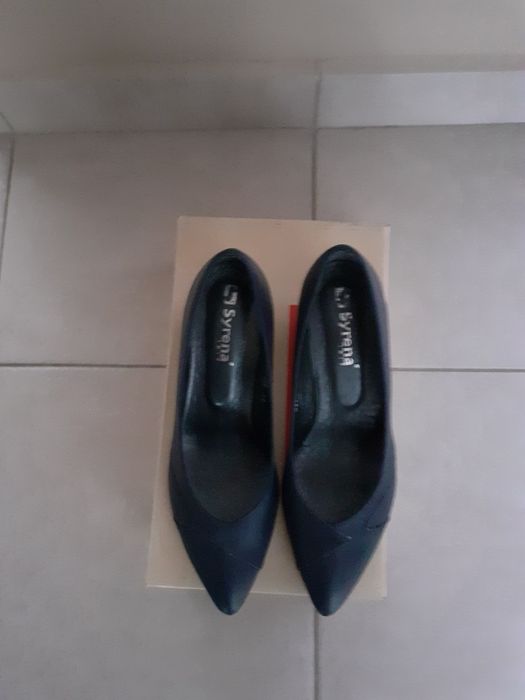 Skórzane buty damskie rozmiar 38 ,kolor granatowy