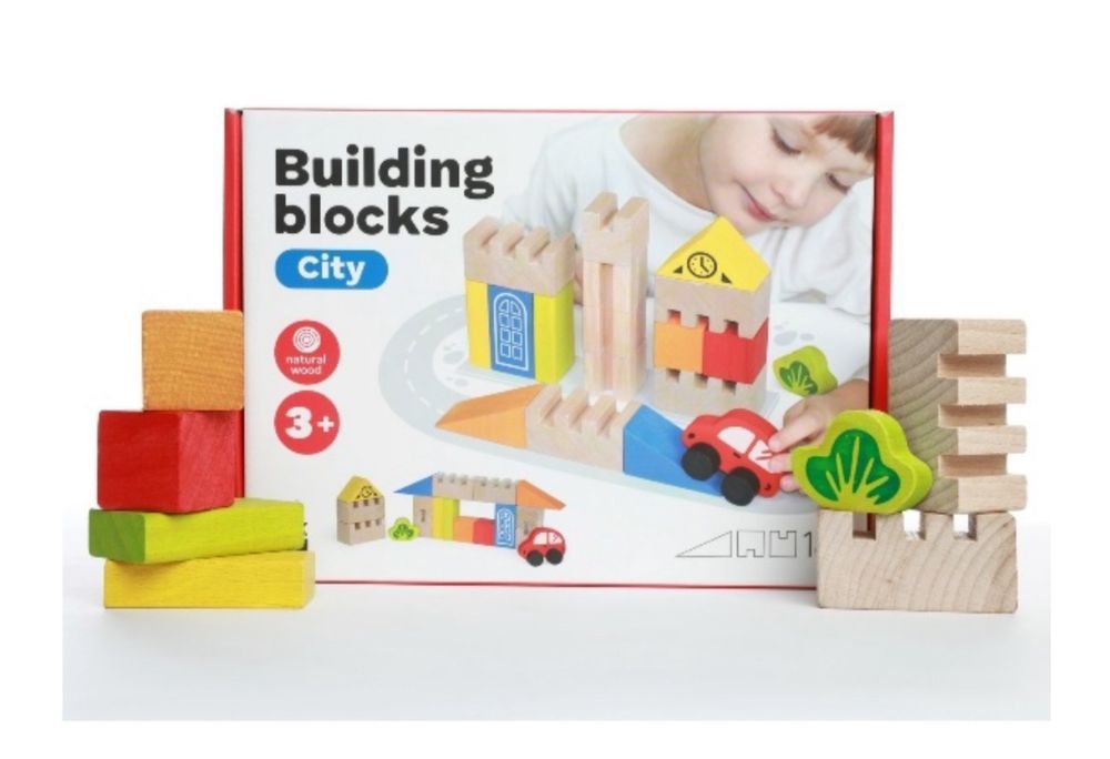 Конструктор деревʼяне місто (монтессорі)