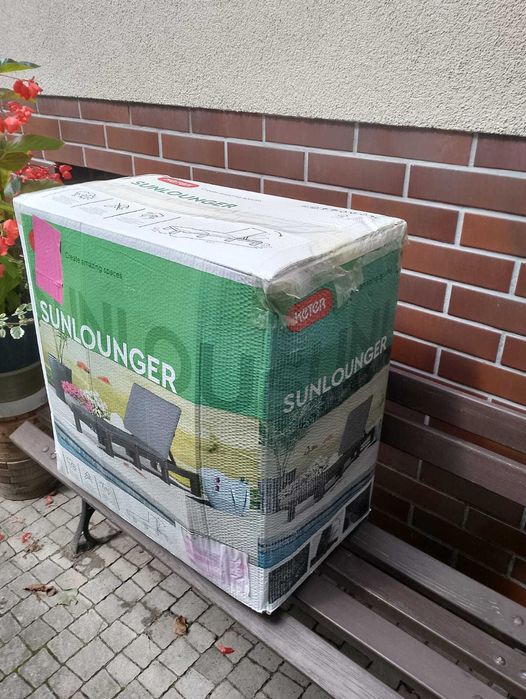 Leżak ogrodowy ratan plecionka