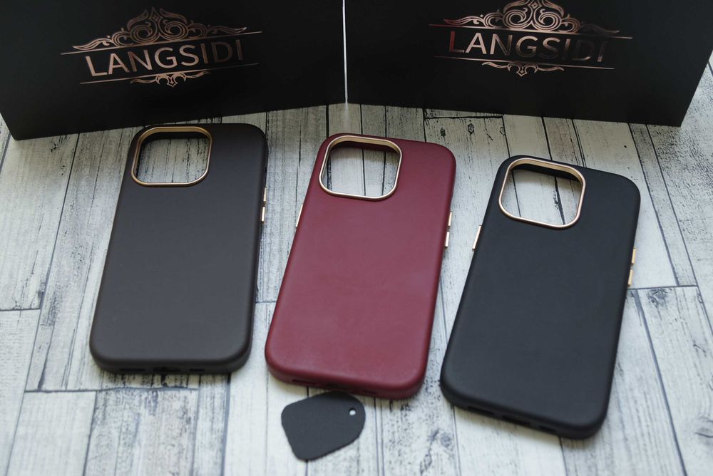 Кожаный премиум чехол iphone 15 pro max натуральная кожа Nappa magsafe