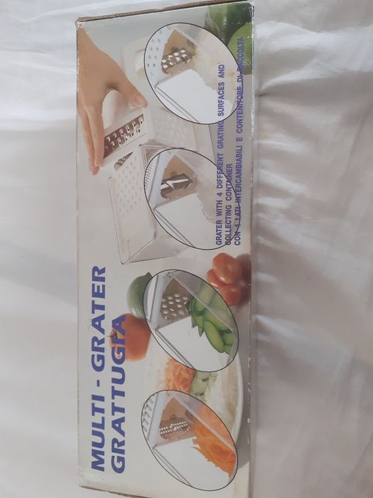 ralador com 4 superfícies de concessão diferentes e recipiente coletor