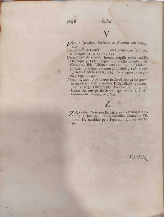 MEMÓRIAS PARA A HISTÓRIA  DE PORTUGAL,  de 1554 até o ano de 1561.