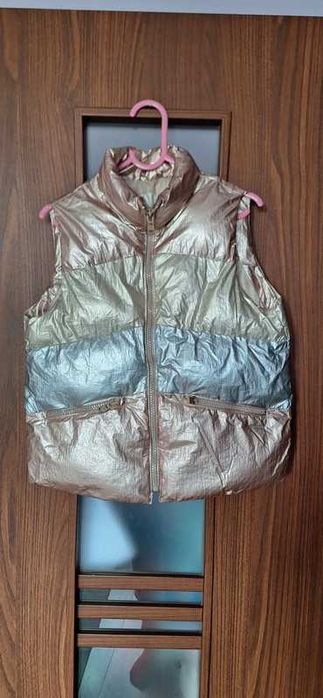 Kamizelka bezrękawnik metaliczna Zara dla dziewczynki rozm. 128