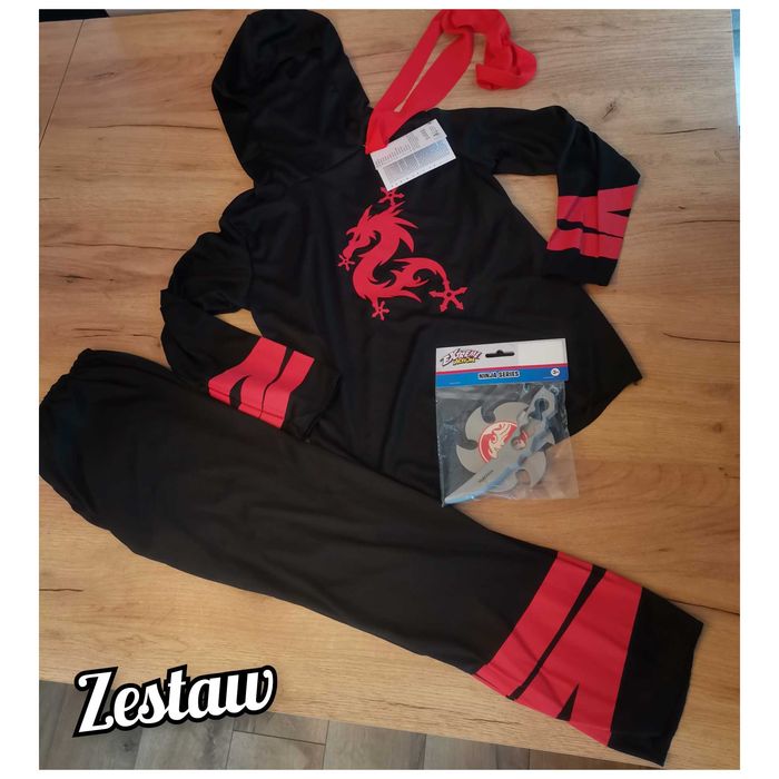 Nowy Strój ninja czarny strój ninjago czarny 128/134 samuraj przebranie