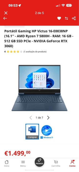 Notebook HP victus gamer