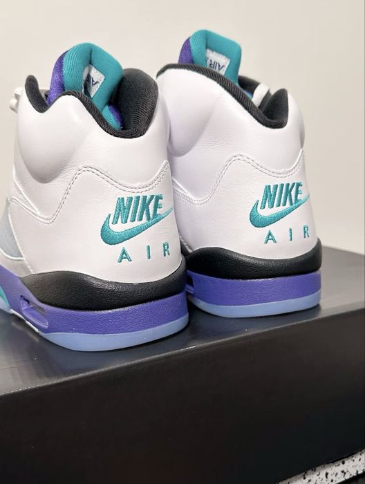 Оригінал Кросівки Air Jordan 5 Retro OG Grape Джордан білі шкіряні