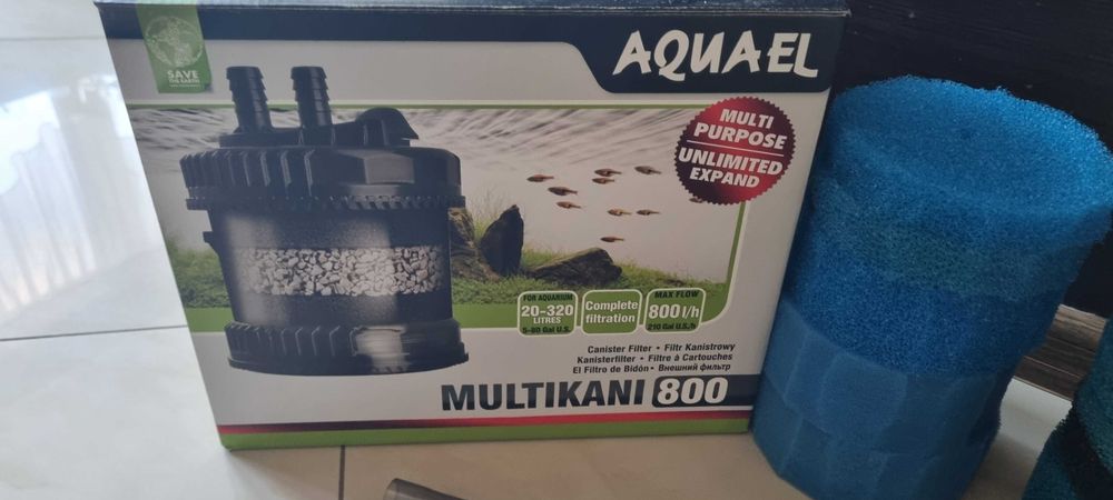 Aquael Multikani 800 plus dwa kubły oraz media