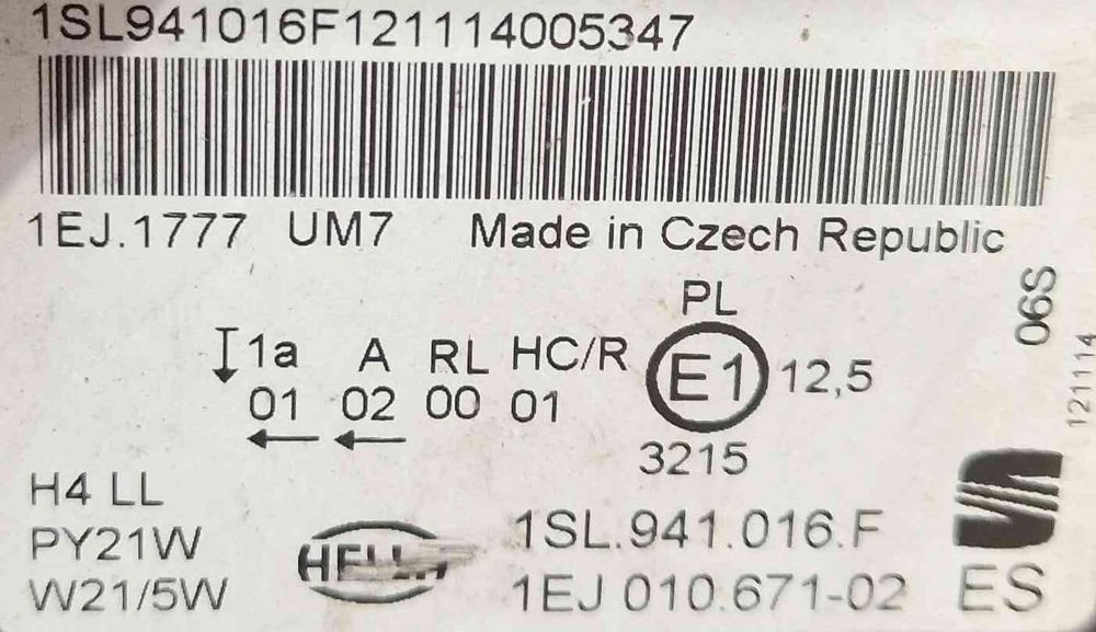 Ótica / Farol Direito 1EJ01067102 - SEAT Mii