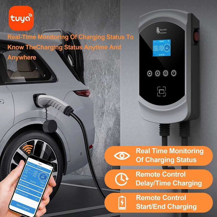 Wallbox com ou sem (DLB) para Carro Elétrico Ev Tipo 2 - 32A - 7.6kW /