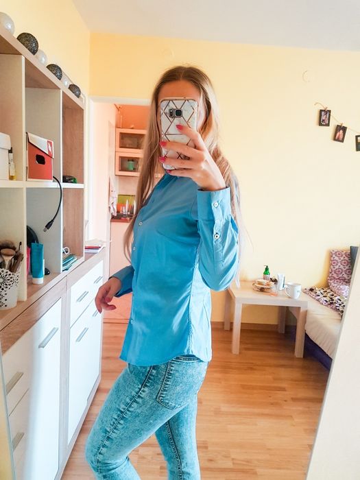 Niebieska koszula Mango XS