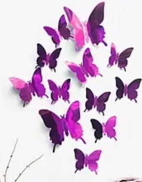 Бабочки наклейки на стену, декор на стену, метелики для декора