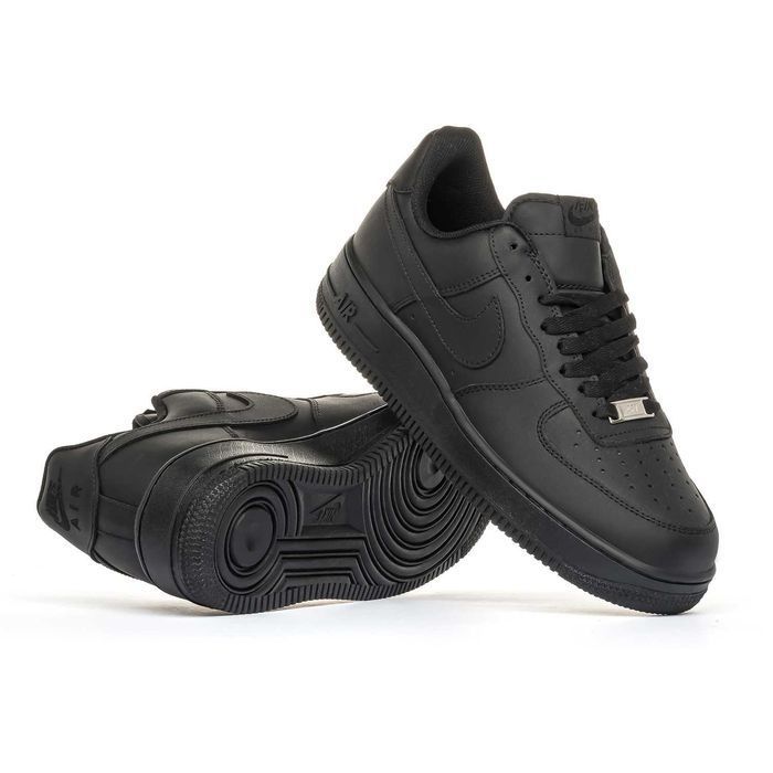 Мужские кроссовки Nike Air Force 1 Black Premium. Размеры 41-45